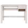 vidaXL Desk White Solid Pinewood Medium Desk Rectangular Traditional