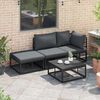 vidaXL Garden Sofa Set with Cushion 3 pcs Black Aluminium