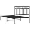 vidaXL Bed Frame Black Powder-Coated Steel Twin Bed Frame Rectangular