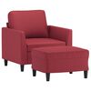 vidaXL Sofa Chair With Footstool Wine Red Faux leather, Plywood, Metal, Foam