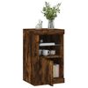 vidaXL Side Cabinet Smoked Oak Engineered wood, glass Medium