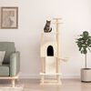 vidaXL Cat Tree Cream Engineered wood Large Cat Tree Rectangular