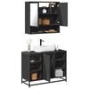 vidaXL Bathroom Furniture Set Black Engineered wood, metal, glass Medium