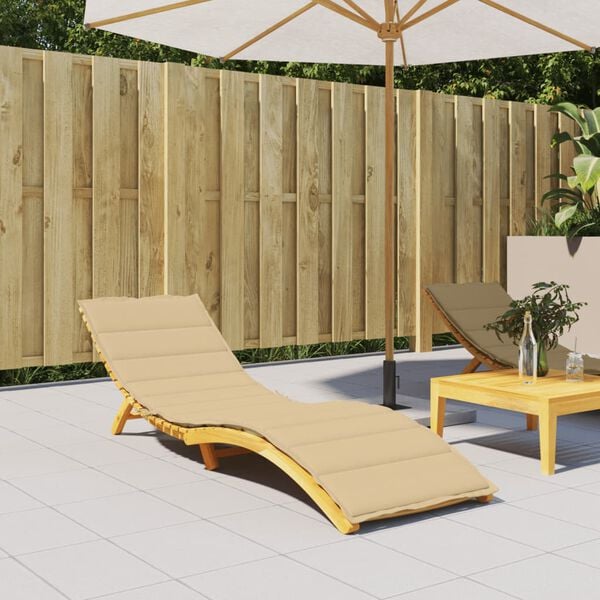 vidaXL Sun Lounger Cushion Melange beige