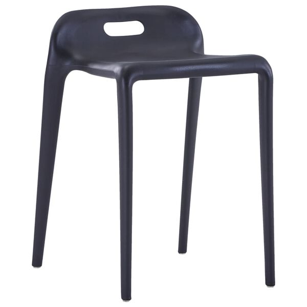 vidaXL Stool Set of 4 Black Polypropylene Compact size Stackable