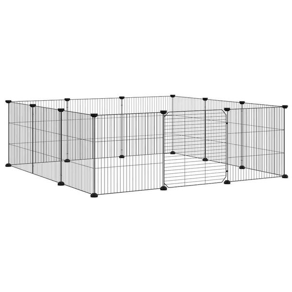 vidaXL Pet Cage Black Powder-coated steel 13.8x41.3 in panels