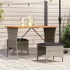 vidaXL Garden Table Grey PE rattan Standard UV-resistant materials