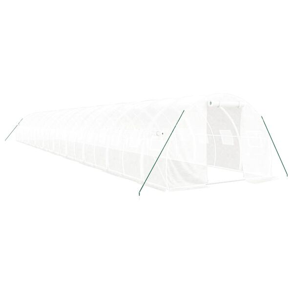 vidaXL Greenhouse White Polyethylene (PE), Galvanized Steel Large