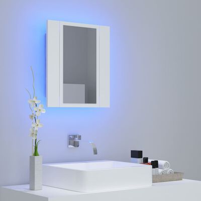 vidaXL LED Bathroom Mirror Cabinet White 15.7"x4.7"x17.7"