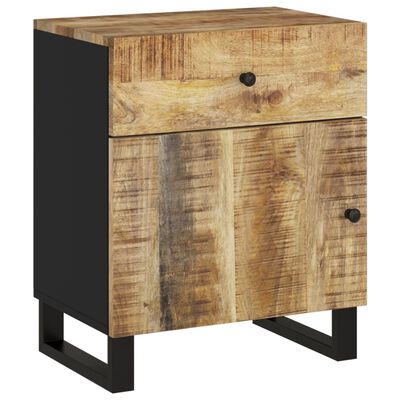 vidaXL Bedside Cabinet 19.7"x13"x23.6" Solid Wood Mango&Engineered Wood