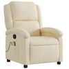 vidaXL Massage Recliner Chair Cream 100% polyester, metal, plywood Regular