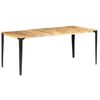 vidaXL Dining Table Brown and Black Solid Mango Wood