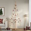 vidaXL Wooden Christmas Tree Natural Wood Solid pine wood, Bamboo
