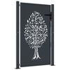 vidaXL Garden Gate Anthracite 39.4x49.2" Steel Tree Design