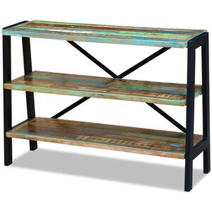 vidaXL Side Table Multicolor Reclaimed wood and steel Small