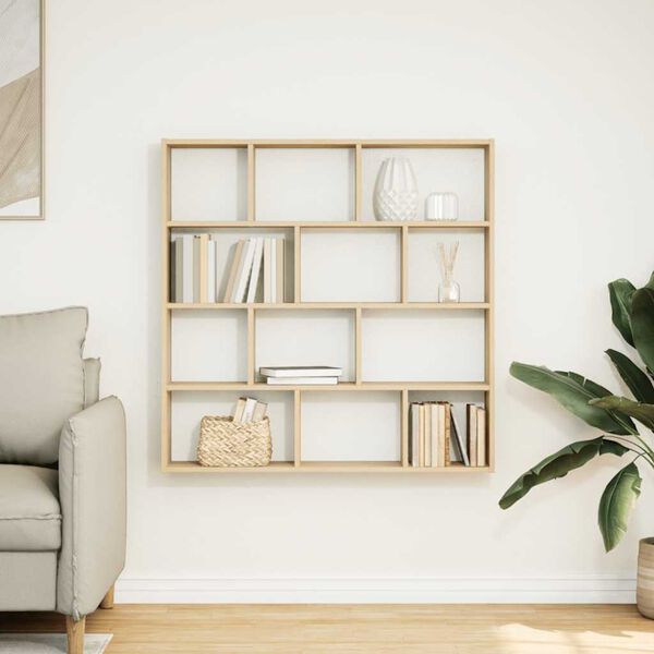 vidaXL Wall Cube Shelf Sonoma Oak Engineered wood Medium Wall Cube Shelf