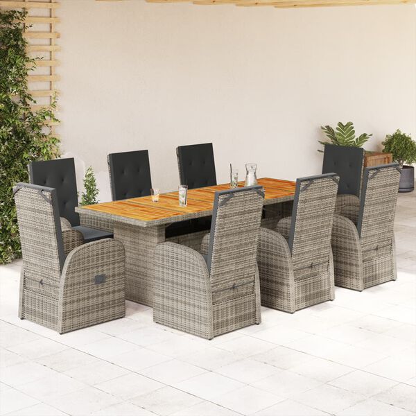 vidaXL Garden Dining Set Gray