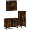 vidaXL Bathroom Furniture Set Smoked Oak Engineered wood, metal, glass