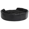 vidaXL Dog Bed Black Faux Leather Medium Dog Bed Rectangular