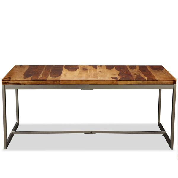 vidaXL Dining Table Brown and Black Acacia Wood and Powder-Coated Steel