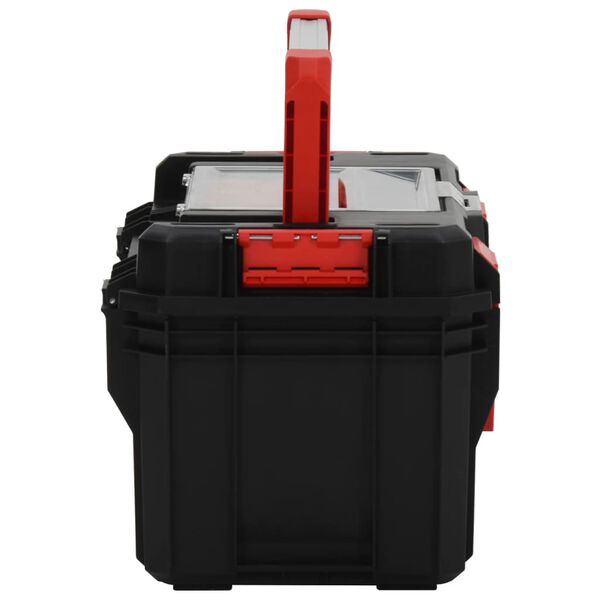 vidaXL Tool Box Black and Red 17.7x11.0x10.4"