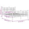 vidaXL Bed Frame Black Steel 54x75 in Bed Frame Rectangular