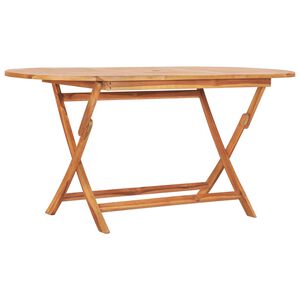 vidaXL Dining Table Natural Teak Solid Teak Wood 63x31.5x29.5 in