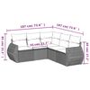vidaXL Garden Sofa Set Light gray PE rattan, powder-coated steel Large