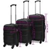 vidaXL Three Piece Hardcase Trolley Set Black 17.9"/21.7"/26"