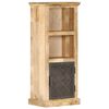 vidaXL Highboard Natural Mango Wood and Black Solid Mango Wood Medium