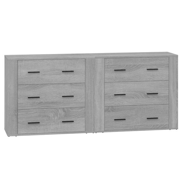 vidaXL Sideboard Set of 2 Grey Sonoma Engineered Wood Sideboard