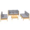 vidaXL Garden Lounge Set Grey Solid pinewood, Polyester