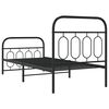 vidaXL Bed Frame Black Steel Single Modern Bed Frame Rectangular