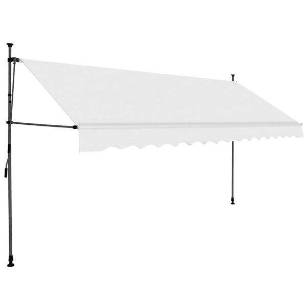vidaXL Retractable Awning Cream 100% polyester with PU coating, steel