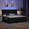 vidaXL LED Box Spring Bed with Mattress Black 78.74 x 78.74 in Fabric