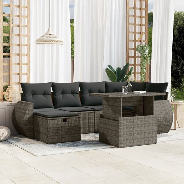 vidaXL Garden Sofa Set Grey