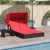 vidaXL Patio Double Sun Lounger Brown PE rattan Double