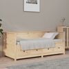 vidaXL Day Bed Natural Wood Solid Pine Wood Single Day Bed Rectangular