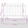 vidaXL Garden Fence 6 pcs Grey 33.46 x 2.62 ft Powder-coated Steel