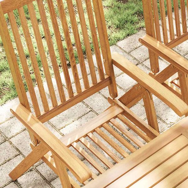 vidaXL Garden Chair Set of 4 Natural Brown Solid acacia wood Medium