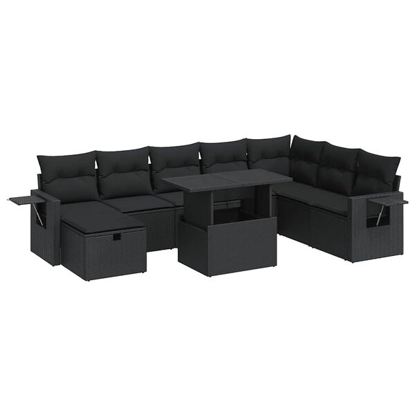 vidaXL Garden Sofa Set Black