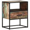 vidaXL Bed Cabinet Multicolor Recycled mixed wood and iron Bed Cabinet