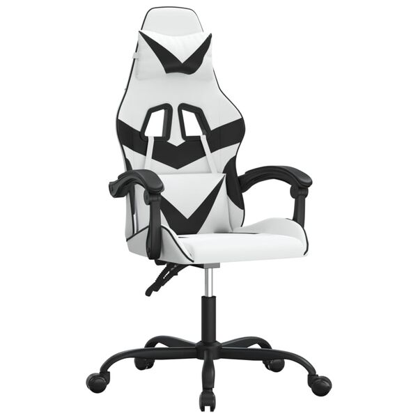vidaXL Gaming Chair White and Black Faux Leather
