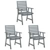 vidaXL Patio Dining Chairs with Cushions 3 pcs Solid Acacia Wood