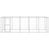 vidaXL Dog Kennel Silver Galvanized steel 130.0 ft&sup2; Durable Dog Kennel