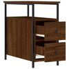 vidaXL Bedside Cabinet Brown Oak Engineered Wood, Iron Compact