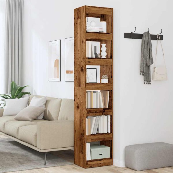 vidaXL Book Cabinet Old Wood Engineered wood Tall and narrow