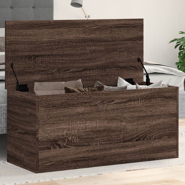 vidaXL Storage Box Brown Oak Engineered Wood Medium Rectangular Modern