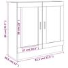 vidaXL Vitrine Cabinet Grey Sonoma Engineered wood, glass Medium