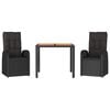 vidaXL Garden Dining Set Black